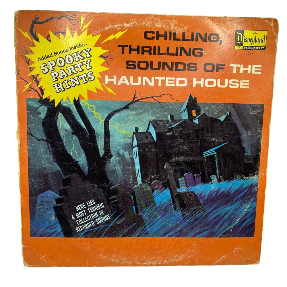 Vintage 1964 Disneyland Chilling Thrilling Sounds of the Haunted House Vinyl LP